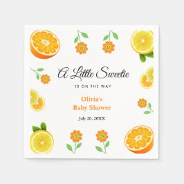 Lemon Orange Citrus Botanical Baby Shower Serviette