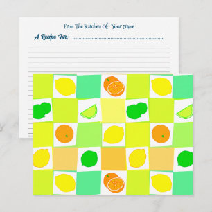 Lemon Orange Limes Citrus Editable Reciards Postkarte