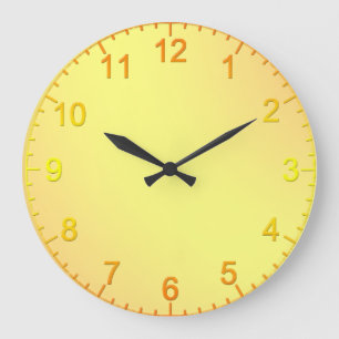 Lemon Orange Textur Farbe, große Wandklemme Wanduhr