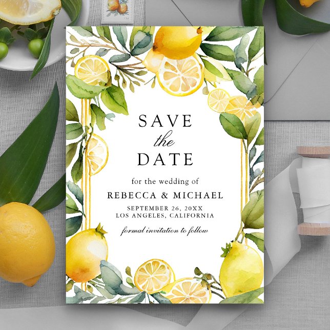 Lemon Orchard Citrus Wedding Save The Date (Von Creator hochgeladen)