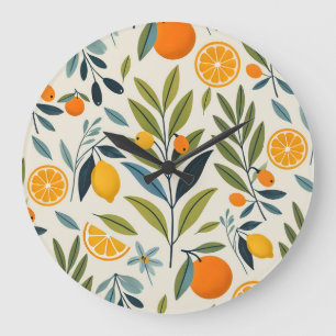 Lemon Orchard Dream Große Wanduhr