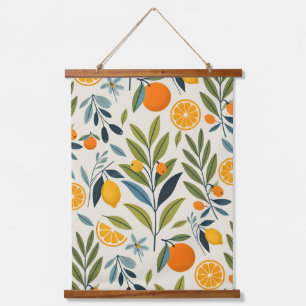 Lemon Orchard Dream Wandteppich Mit Holzrahmen
