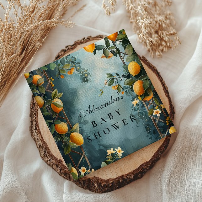 Lemon Orchard Floral Baby Shower Serviette (Von Creator hochgeladen)
