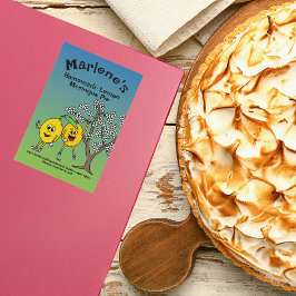 Lemon Pals Funny Cartoon Pie, Curd und mehr Lebensmitteletikett