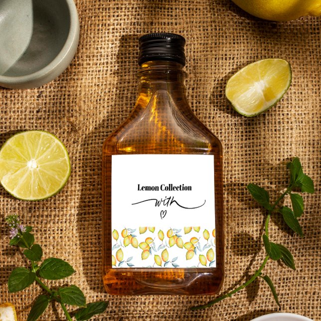 Lemon Pattern Alkoholflaschenetikett (Von Creator hochgeladen)