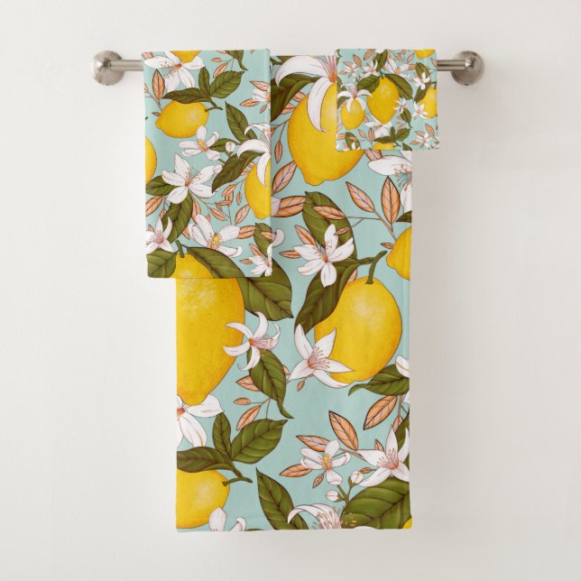 Lemon Pattern Badhandtuch Set (Insitu)