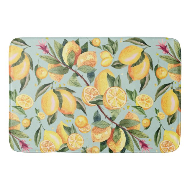 Lemon Pattern Bath Mat Badematte (Vorderseite)