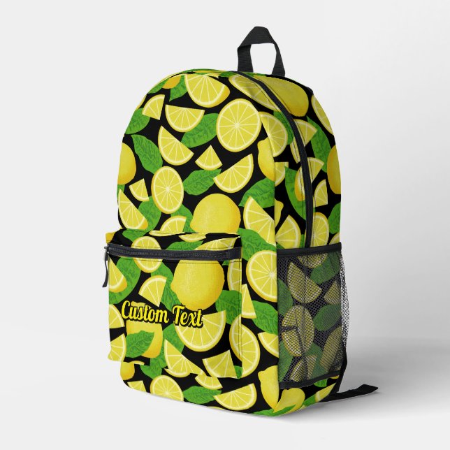 Lemon Pattern Bedruckter Rucksack (Rückseitige Ecke Rechts)