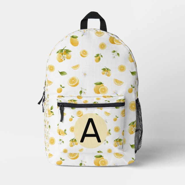 Lemon Pattern Bedruckter Rucksack (Vorderseite)