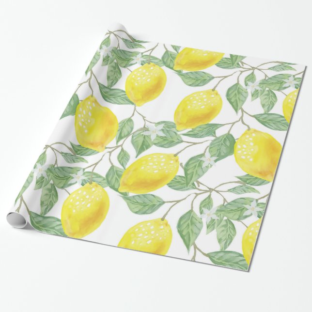 Lemon Pattern Geschenkpapier (Ungerollt)