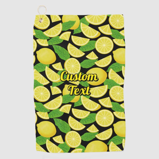 Lemon Pattern Golfhandtuch (Vorderseite)