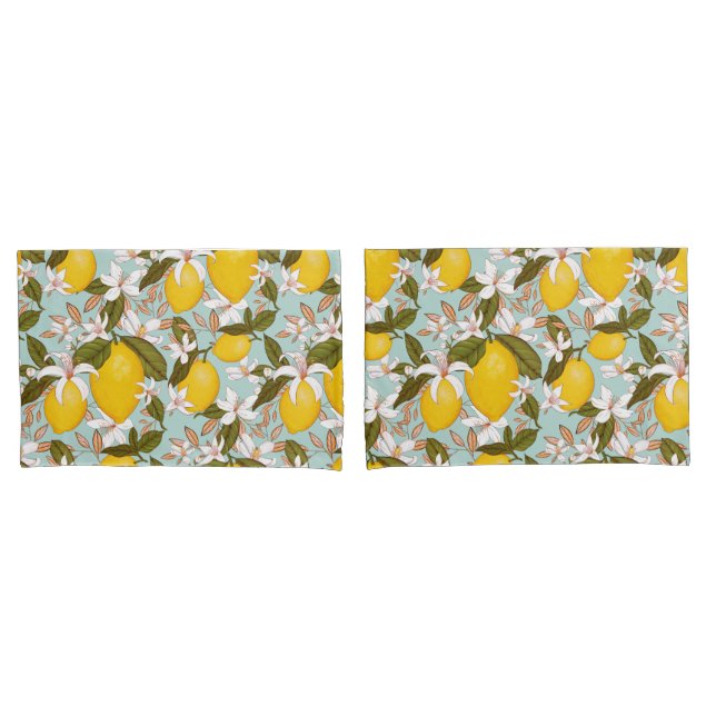 Lemon Pattern Kissenbezug (Vorderseite-Set)