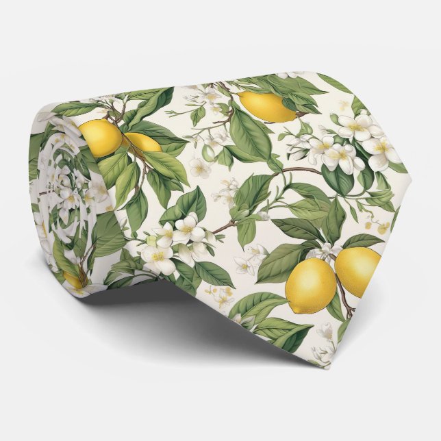 Lemon Pattern Men's Necktie  Krawatte (Gerollt)
