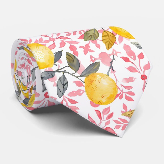 Lemon Pattern Men's Necktie  Krawatte (Gerollt)