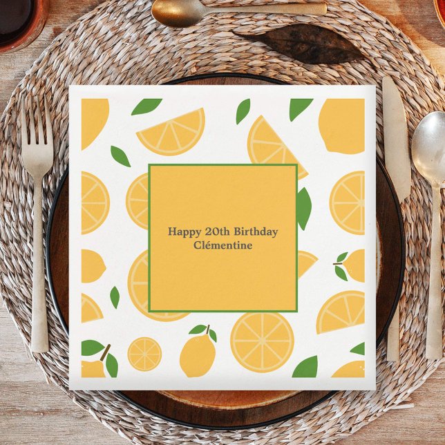 Lemon Pattern Serviette (Lemon Pattern Napkins)