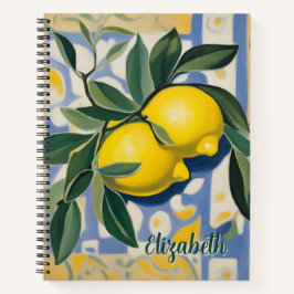Lemon Personalized Modern Style Recipe Book Notizbuch