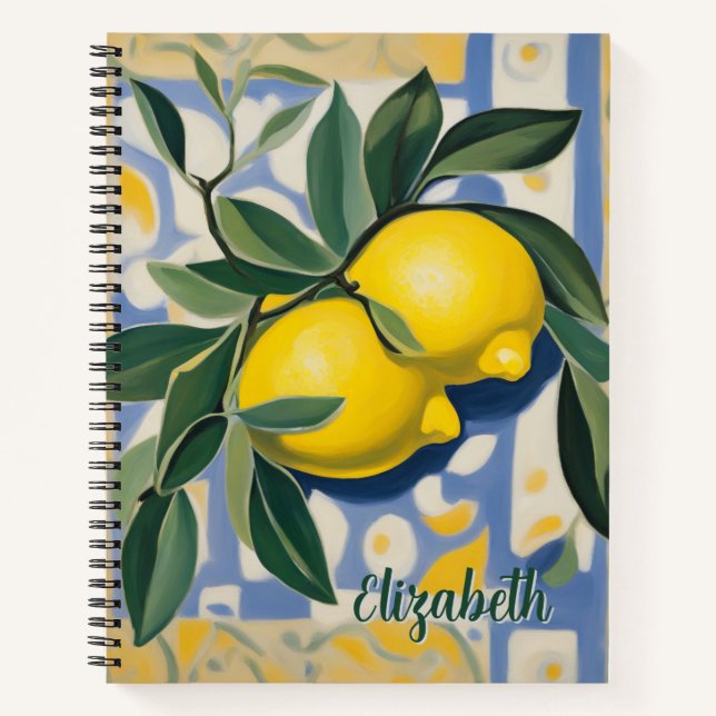 Lemon Personalized Modern Style Recipe Book Notizbuch (Vorderseite)