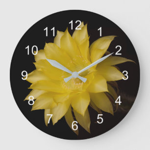Lemon Pie cactus Blume Große Wanduhr