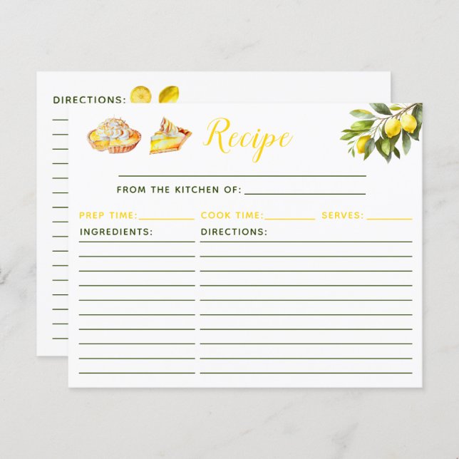 Lemon Pie Recipe (Vorne/Hinten)