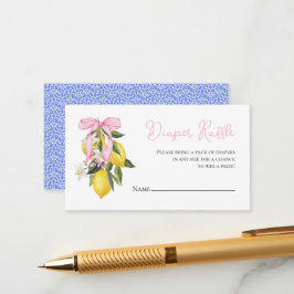 Lemon Pink Bow Coquette Babydusche Windelwanne Begleitkarte