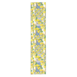 Lemon Portugiesisch Azulejo Mittelmeer Santorini Kurzer Tischläufer