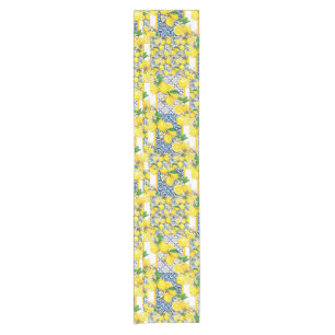 Lemon Portugiesisch Azulejo Mittelmeer Santorini Kurzer Tischläufer