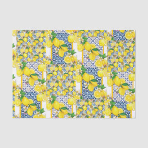 Lemon Portuguese Azulejo Mediterranean Santorini Seidenpapier