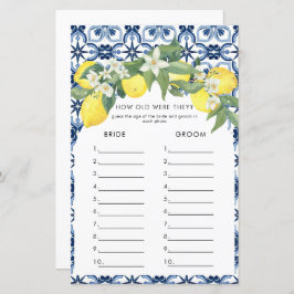 Lemon Positano Brautparty Games