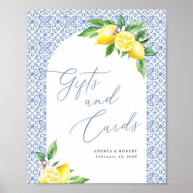 Lemon Positano Geschenke und Karten Hochzeitszeich Poster (Vorne)