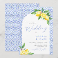 Lemon Positano Italian Blue Tile Wedding