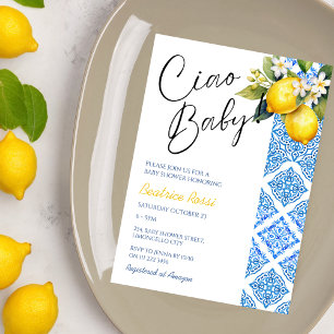 Lemon Positano Italienische Babydusche Amalfi Tile Einladung