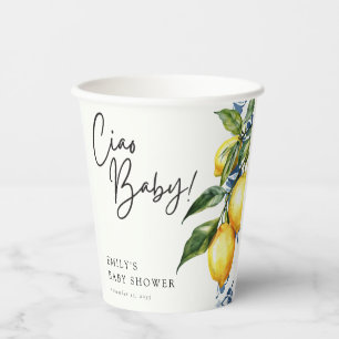 Lemon Positano Italienische Babydusche Pappbecher