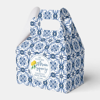 Lemon Positano - Italienischer Blue Tile Favor Box Geschenkschachtel