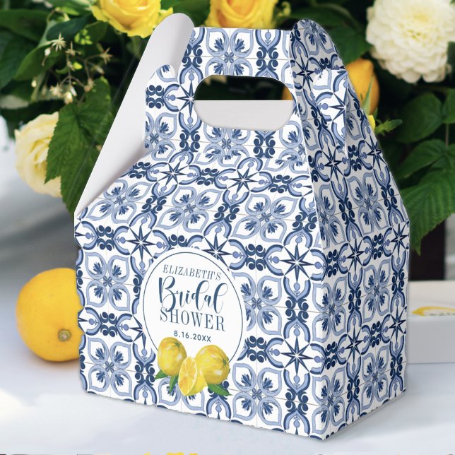 Lemon Positano - Italienischer Blue Tile Favor Box Geschenkschachtel (Von Creator hochgeladen)