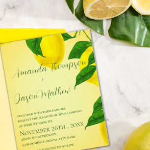  Lemon Pretty Bright Yellow Citrus Wedding Einladung