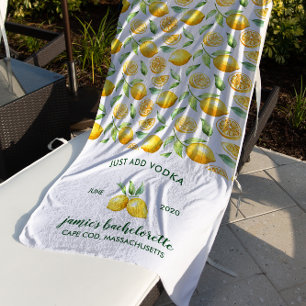 Lemon Print Citrus Bachelorette Weekend Strandtuch