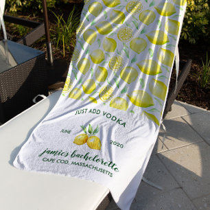 Lemon Print Citrus Bachelorette Weekend Strandtuch