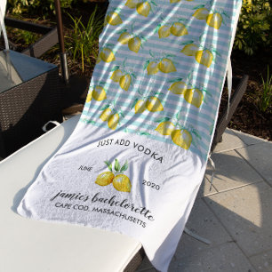 Lemon Print Citrus Bachelorette Weekend Strandtuch