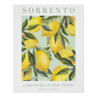 Lemon Print Italian Poster