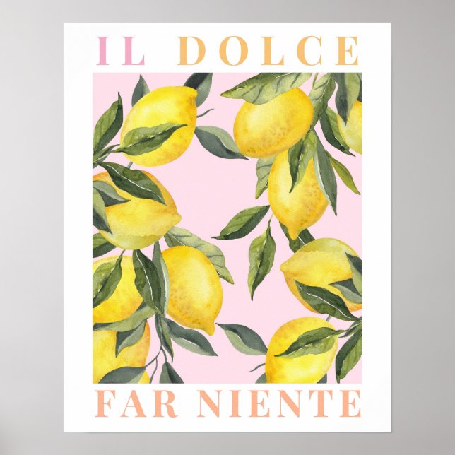Lemon Print Italy Poster (Vorne)