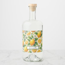 Lemon Print Limoncello Flaschenetikett
