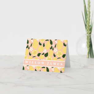 Lemon Print Personalisiert Stationary Card Dankeskarte