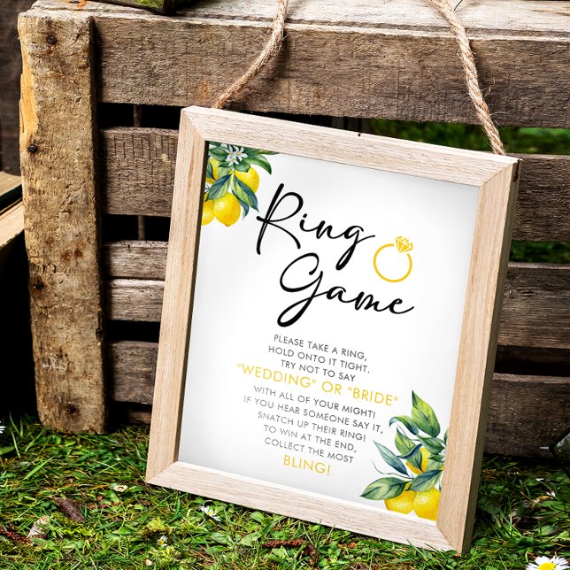 Lemon Ring Game Brautparty Sign Poster (Von Creator hochgeladen)