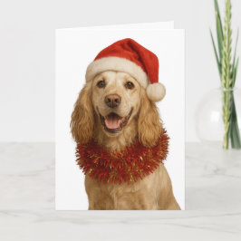 Lemon roan Cocker Spaniel Happy Christmas card Karte