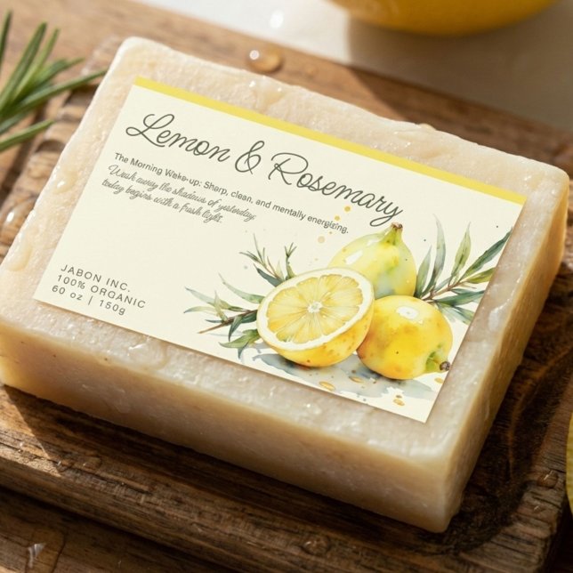 Lemon & Rosemary Organic Soap Sticker Label (Von Creator hochgeladen)