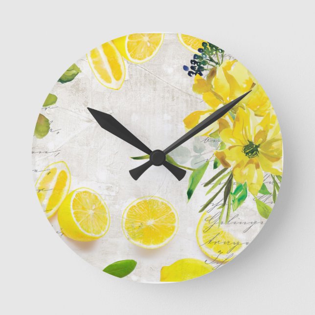 Lemon Runde Wanduhr (Vorderseite)