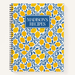 Lemon Rustic Farmhouse French Country Recipe Notizbuch