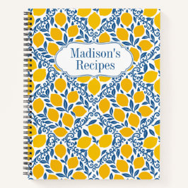 Lemon Rustic Farmhouse French Country Recipe Notizbuch