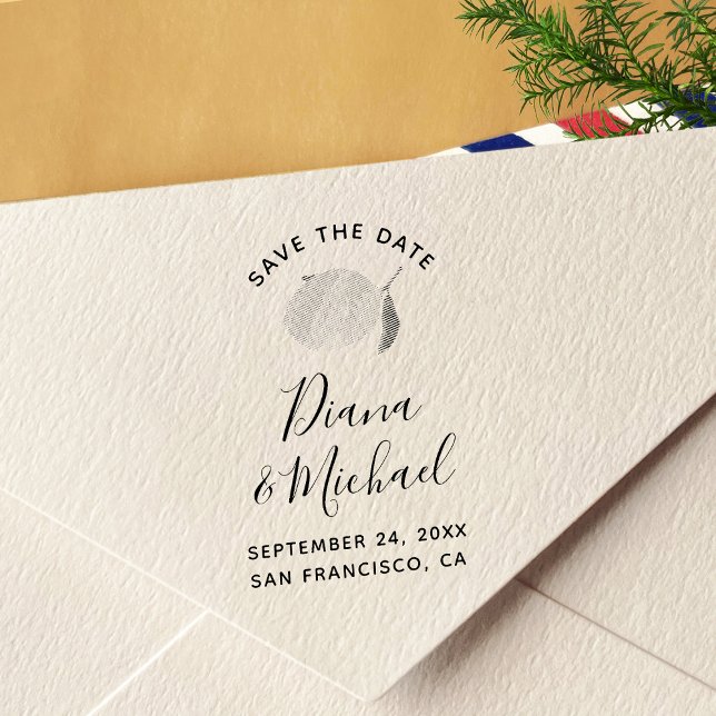 Lemon SAVE THE DATE Calligraphy Permastempel (Von Creator hochgeladen)