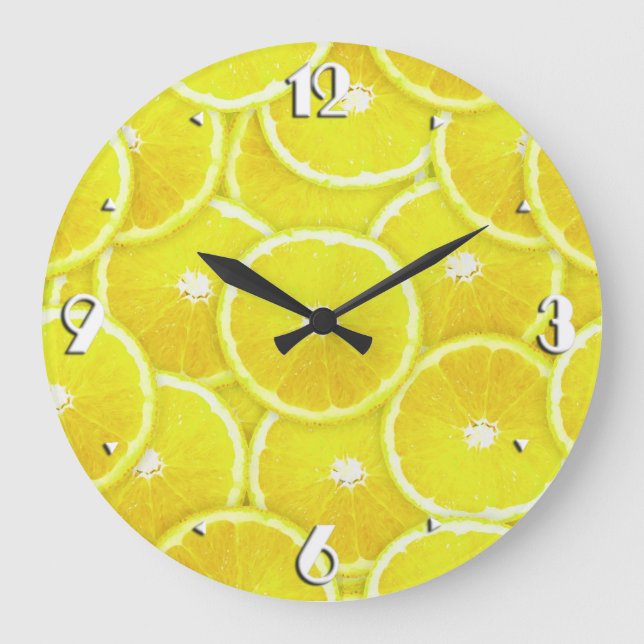 Lemon-Scheiben Große Wanduhr (Vorderseite)
